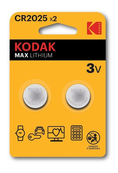 Kodak Kodak Max lithium CR2025 battery (2 pack) in de groep HOME ELECTRONICS / Batterijen & Opladers / Batterijen / Knoopcel bij TP E-commerce Nordic AB (A17167)