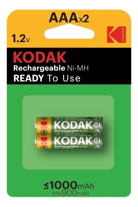 Kodak rechargeable Ni-MH AAA battery 1000mAh (2 pack) in de groep HOME ELECTRONICS / Batterijen & Opladers / Batterijen / AAA bij TP E-commerce Nordic AB (A17169)