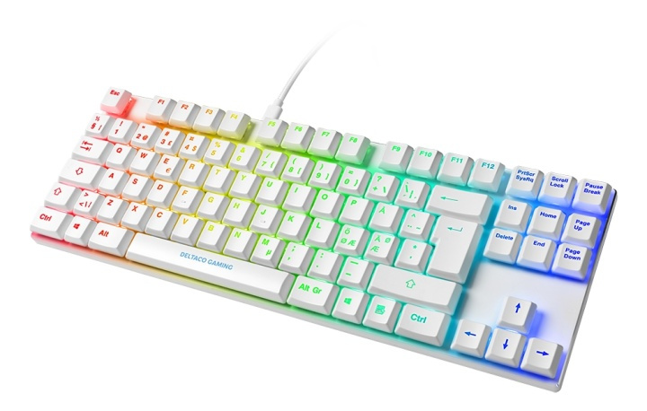WHITE LINE WK90B TKL Mechanical keyboard, Brown switches, RGB, white in de groep COMPUTERS & RANDAPPARATUUR / GAMING / Toetsenborden bij TP E-commerce Nordic AB (A17307)