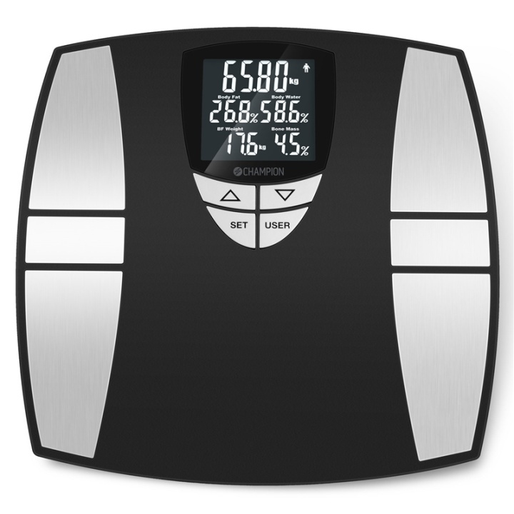 Champion Personvåg Body Fat 200kg in de groep BEAUTY & HEALTH / Gezondheidszorg / Badkamerweegschaal bij TP E-commerce Nordic AB (A17692)