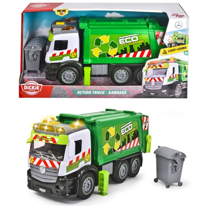 Dickie Action Truck - Garbage in de groep SPEELGOED, KINDER- & BABYPRODUCTEN / Speelgoed / Speelgoedauto\'s bij TP E-commerce Nordic AB (A17771)