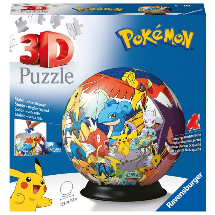 Ravensburger 3D Puzzle-Ball Pokémon 72p in de groep SPORT, VRIJE TIJD & HOBBY / Hobby / Puzzel bij TP E-commerce Nordic AB (A17992)