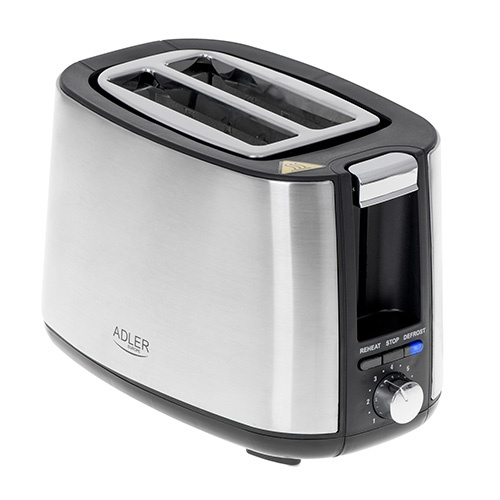 Adler Broodrooster 900W, Zilver in de groep HUISHOUDEN & TUIN / Huishoudelijke apparaten / Broodroosters & Broodgrills / Broodroosters bij TP E-commerce Nordic AB (A18172)