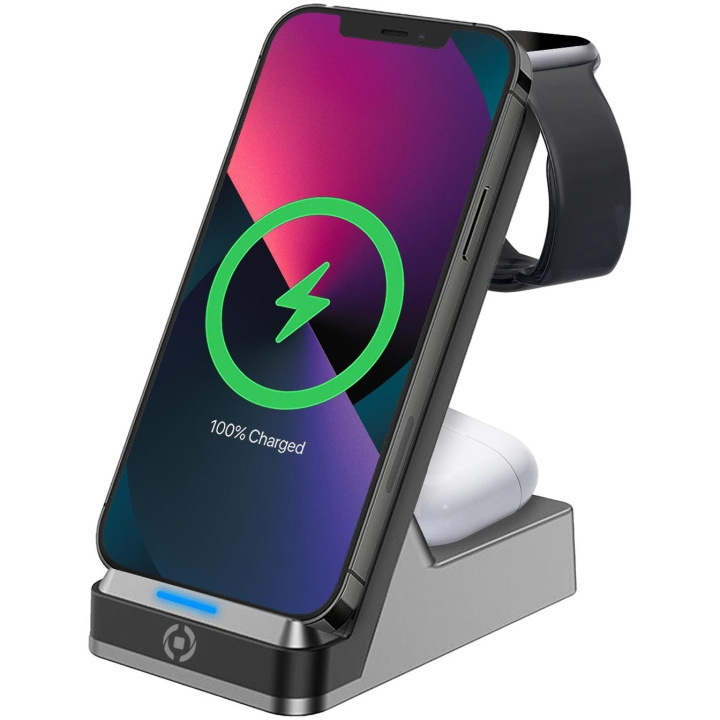 Celly WLSTAND3IN1 3-i-1-laddställ Tr in de groep SMARTPHONE & TABLETS / Opladers & Kabels / Draadloze Qi-oplader bij TP E-commerce Nordic AB (A18492)