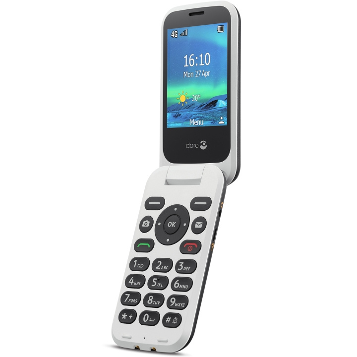 Doro 6881 4G Svart/Vit in de groep SMARTPHONE & TABLETS / Mobiele telefoons & smartphones bij TP E-commerce Nordic AB (A18635)