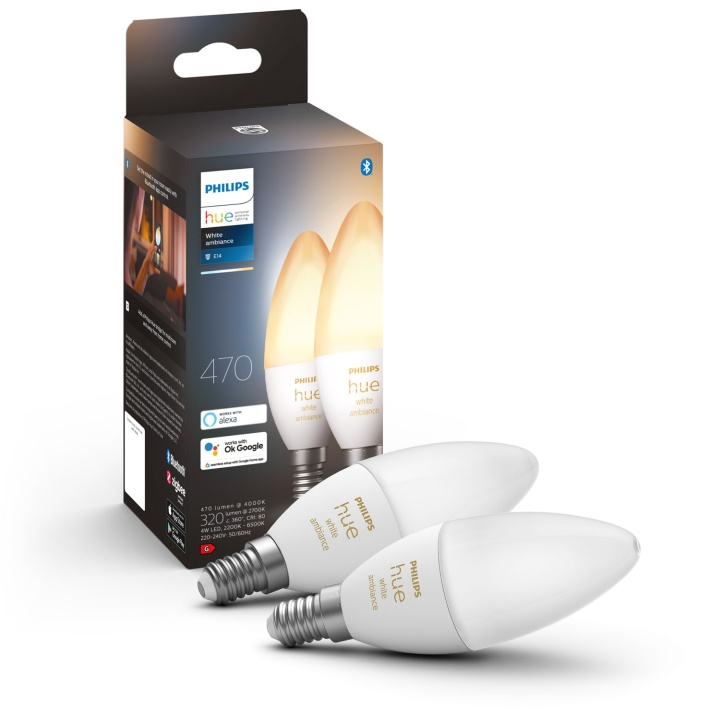 Philips Hue White Ambiance E14 Kron 2- in de groep HUISHOUDEN & TUIN / Smart home / Slimme verlichting bij TP E-commerce Nordic AB (A19265)