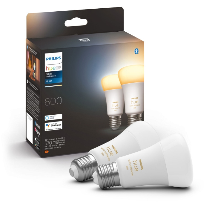 Philips Hue White Ambiance E27 2-pack in de groep HUISHOUDEN & TUIN / Smart home / Slimme verlichting bij TP E-commerce Nordic AB (A19267)