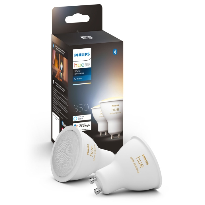 Philips Hue White Ambiance GU10 2-pack in de groep HUISHOUDEN & TUIN / Smart home / Slimme verlichting bij TP E-commerce Nordic AB (A19277)