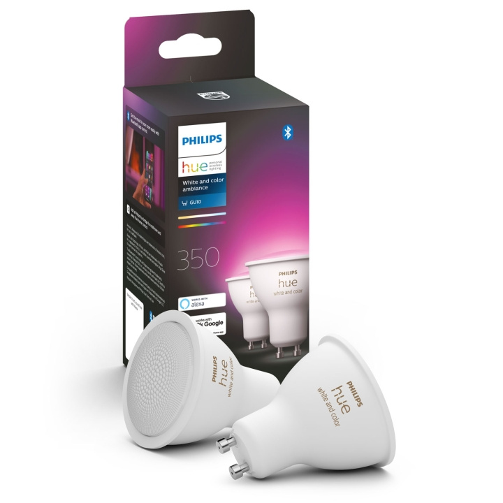 Philips Hue White and Color GU10 2-pac in de groep HUISHOUDEN & TUIN / Smart home / Slimme verlichting bij TP E-commerce Nordic AB (A19279)