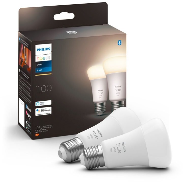 Philips Hue White E27 A60 1100lm 2-pac in de groep HUISHOUDEN & TUIN / Smart home / Slimme verlichting bij TP E-commerce Nordic AB (A19290)