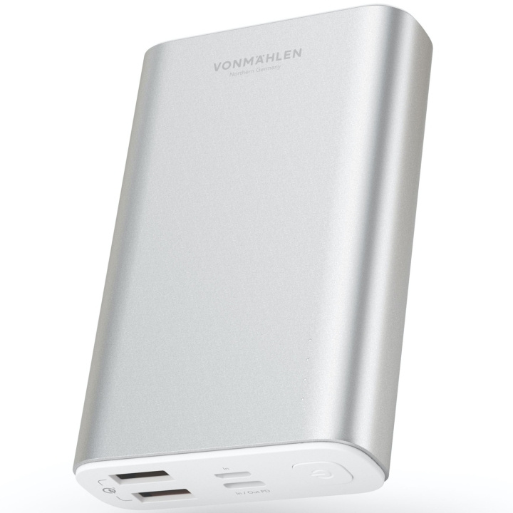 VonMählen Powerbank Evergreen 10K Zilver in de groep SMARTPHONE & TABLETS / Opladers & Kabels / Powerbanks bij TP E-commerce Nordic AB (A19635)