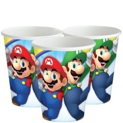Papieren bekertjes Super Mario 8-pack in de groep HOME ELECTRONICS / Spelconsoles en accessoires / Overige games bij TP E-commerce Nordic AB (A19787)