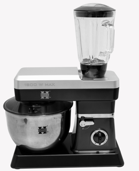 Herzberg HG-5065 2-in-1 keukenhulp 6,5 liter en 1,7 blender - 1200W, zwart in de groep HUISHOUDEN & TUIN / Huishoudelijke apparaten / Keukentools & -apparatuur / Keukenapparatuur & Accessoires bij TP E-commerce Nordic AB (A19892)