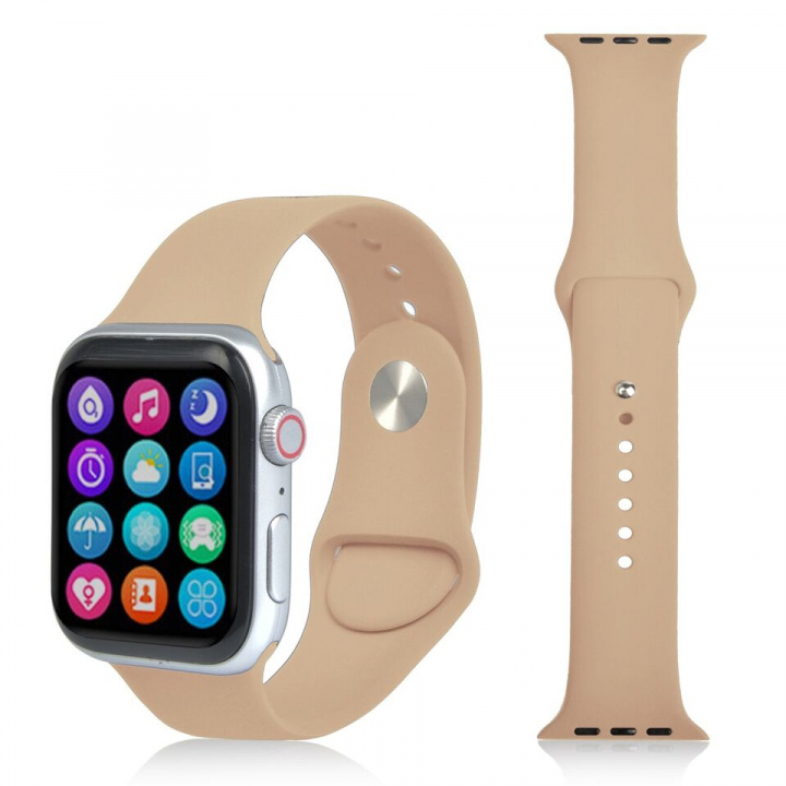Silikonarmband till Apple Watch 38/40mm, Ljusbrun in de groep SMARTPHONE & TABLETS / Training, thuis & vrije tijd / Apple Watch & Accessoires / Accessoires bij TP E-commerce Nordic AB (A20231)