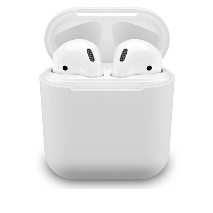 Skyddsfodral i silikon till Apple Airpods, Vit in de groep HOME ELECTRONICS / Audio & Beeld / Koptelefoon & Accessoires / Accessoires bij TP E-commerce Nordic AB (A20331)