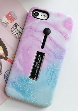 Fashion hoesje met vingerhouder - iPhone 11 Pro Max, Roze/Blauw in de groep SMARTPHONE & TABLETS / Mobielbescherming / Apple / iPhone 11 Pro Max bij TP E-commerce Nordic AB (A20471)