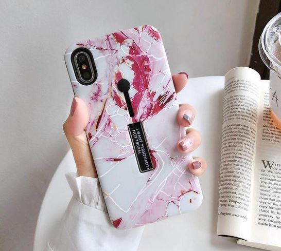 Fashion hoesje met vingerhouder - iPhone 11 Pro Max, Roze in de groep SMARTPHONE & TABLETS / Mobielbescherming / Apple / iPhone 11 Pro Max bij TP E-commerce Nordic AB (A20481)