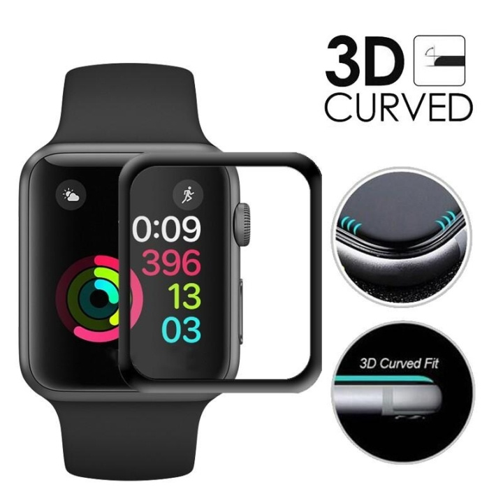 3D Screen Protector voor Apple Watch 4 (44mm) in de groep SMARTPHONE & TABLETS / Training, thuis & vrije tijd / Apple Watch & Accessoires / Accessoires bij TP E-commerce Nordic AB (A20504)