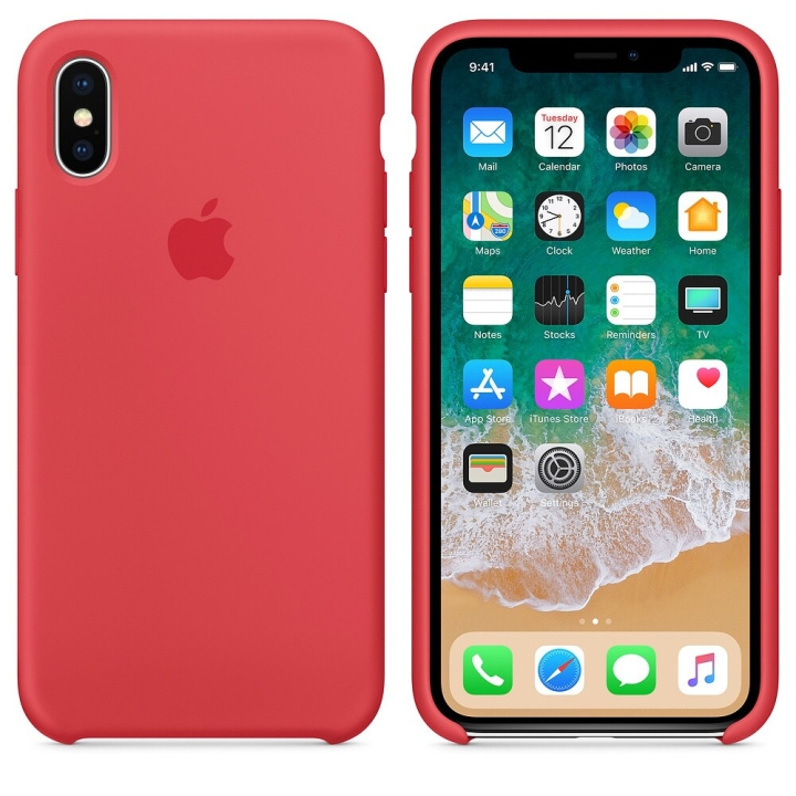 Apple iPhone XS Max Original silikonskal i Röd färg in de groep SMARTPHONE & TABLETS / Mobielbescherming / Apple / iPhone XS Max / Hoesjes bij TP E-commerce Nordic AB (A20519)