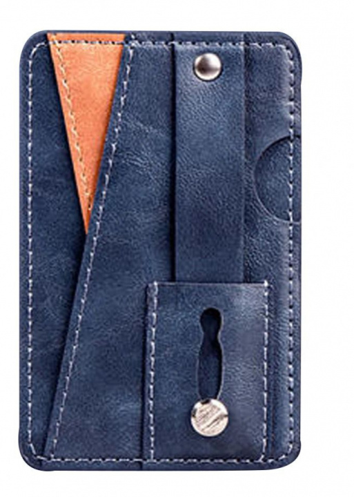 Stijlvolle universele kaarthouder van PU leer, Blauw in de groep SMARTPHONE & TABLETS / Overige accessoires / Overige bij TP E-commerce Nordic AB (A20558)