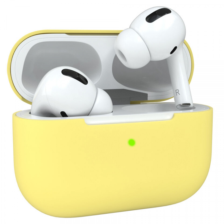 Skyddsfodral i silikon till Apple Airpods Pro, Gul in de groep HOME ELECTRONICS / Audio & Beeld / Koptelefoon & Accessoires / Accessoires bij TP E-commerce Nordic AB (A20667)