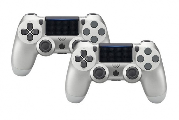 2-pack Handkontroll till Playstation 4 / PS4, Silver in de groep HOME ELECTRONICS / Spelconsoles en accessoires / Sony PlayStation 4 bij TP E-commerce Nordic AB (A20674PKT)