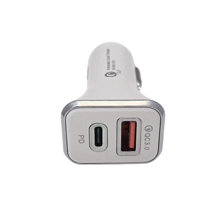 Billaddare 2 i 1 USB-C USB-A in de groep SMARTPHONE & TABLETS / Opladers & Kabels / Autoladers / Autoladers USB bij TP E-commerce Nordic AB (A20679)