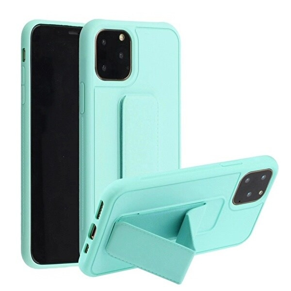 Siliconen hoesje met standaard voor iPhone 11 Pro Max, Turquoise in de groep SMARTPHONE & TABLETS / Mobielbescherming / Apple / iPhone 11 Pro Max bij TP E-commerce Nordic AB (A20701)