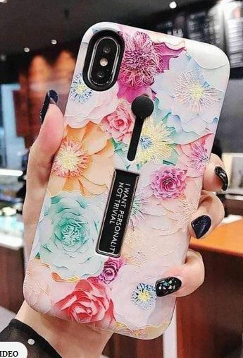 Fashion hoesje met vingerhouder - iPhone 12 Mini, Bloemen in de groep SMARTPHONE & TABLETS / Mobielbescherming / Apple / iPhone 12 Mini / Hoesjes bij TP E-commerce Nordic AB (A20840)