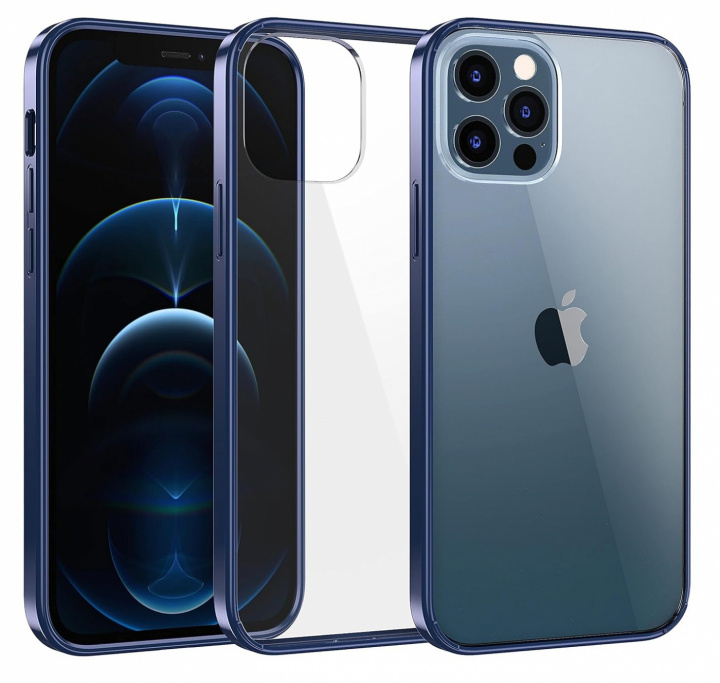 Stijlvol hoesje met gekleurde randen voor iPhone 12 Mini, Blauw in de groep SMARTPHONE & TABLETS / Mobielbescherming / Apple / iPhone 12 Mini / Hoesjes bij TP E-commerce Nordic AB (A20862)