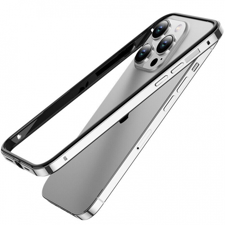 Stijlvol hoesje met gekleurde randen voor iPhone 12 Pro Max, Zilver in de groep SMARTPHONE & TABLETS / Mobielbescherming / Apple / IPL en laser bij TP E-commerce Nordic AB (A20869)