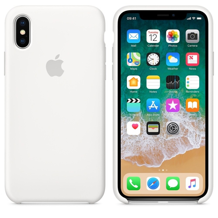 Apple iPhone XS Max Original silikonskal i Vit färg in de groep SMARTPHONE & TABLETS / Mobielbescherming / Apple / iPhone XS Max / Hoesjes bij TP E-commerce Nordic AB (A21148)