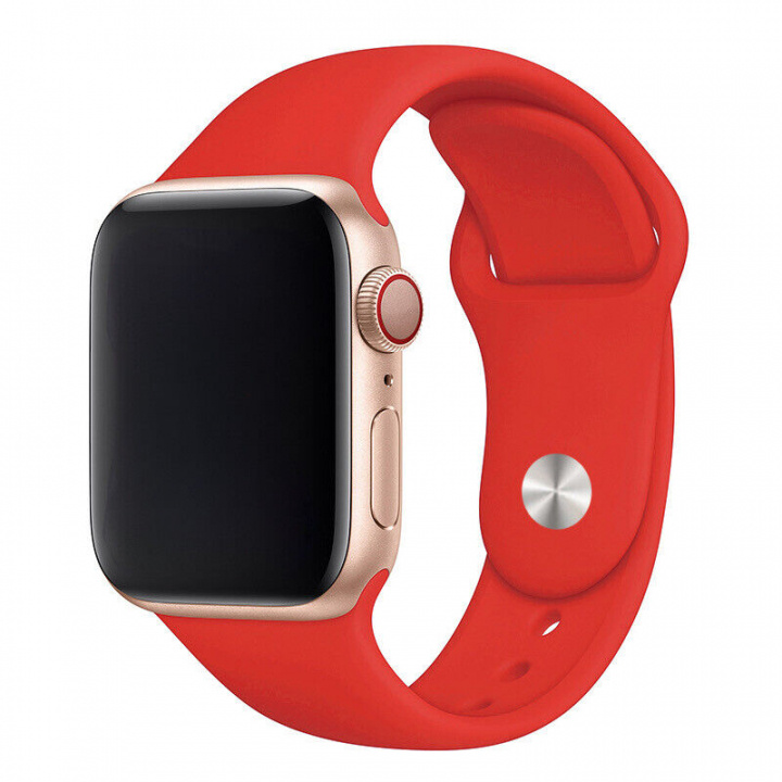 Silikonarmband till Apple Watch 42/44mm, Röd in de groep SMARTPHONE & TABLETS / Training, thuis & vrije tijd / Apple Watch & Accessoires / Accessoires bij TP E-commerce Nordic AB (A21298)