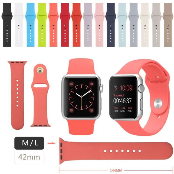 Silikonarmband till Apple Watch 42mm in de groep SMARTPHONE & TABLETS / Training, thuis & vrije tijd / Apple Watch & Accessoires / Accessoires bij TP E-commerce Nordic AB (A21301)