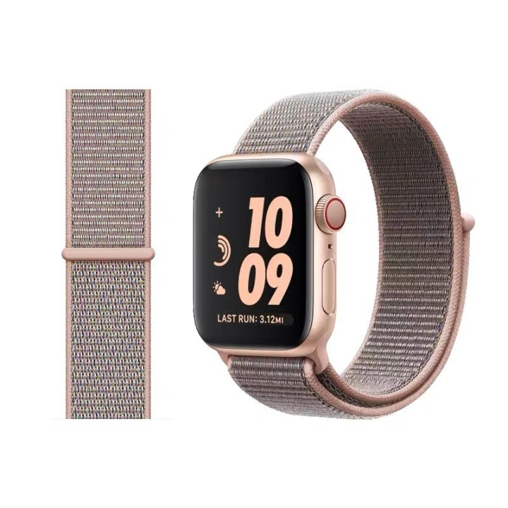 Tygarmband till Apple Watch 40mm/38mm, Rosa in de groep SMARTPHONE & TABLETS / Training, thuis & vrije tijd / Apple Watch & Accessoires / Accessoires bij TP E-commerce Nordic AB (A21573)