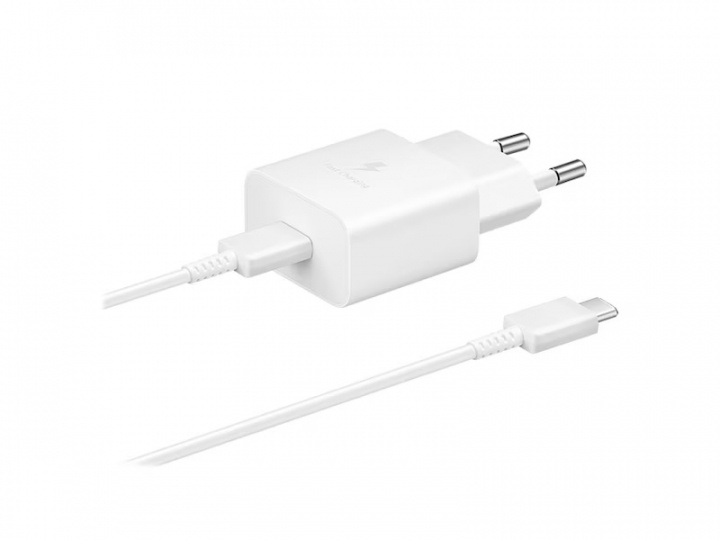 Samsung EP-T1510X USB-C 15W Väggladdare + 3A USB-C Kabel, Vit in de groep SMARTPHONE & TABLETS / Opladers & Kabels / Wandoplader / Wandoplader Type C bij TP E-commerce Nordic AB (A22075)