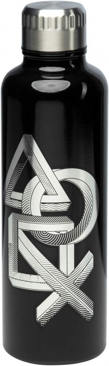 Paladone Metalen PlayStation-waterfles, zwart in de groep SPORT, VRIJE TIJD & HOBBY / Buitenrecreatie / Thermosflessen & Waterflessen bij TP E-commerce Nordic AB (A22095)