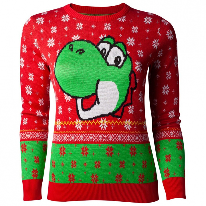 Difuzed Super Mario Yoshi Kersttrui, L in de groep SPORT, VRIJE TIJD & HOBBY / Accessoires / T-shirts bij TP E-commerce Nordic AB (A22120)