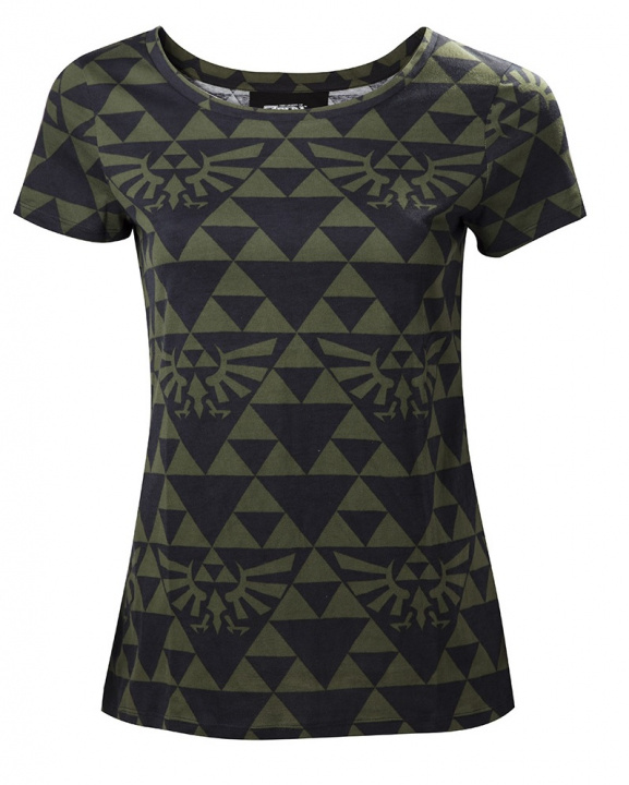 Zelda - Groen Zwart Hyrule Vrouwen T-shirt, S in de groep SPORT, VRIJE TIJD & HOBBY / Accessoires / T-shirts bij TP E-commerce Nordic AB (A22169)