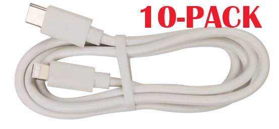 10-PACK Cable USB-C - Lightning, 2.4A, 1m, White in de groep SMARTPHONE & TABLETS / Opladers & Kabels / Kabels / Kabels Lightning bij TP E-commerce Nordic AB (A22392PKT10)