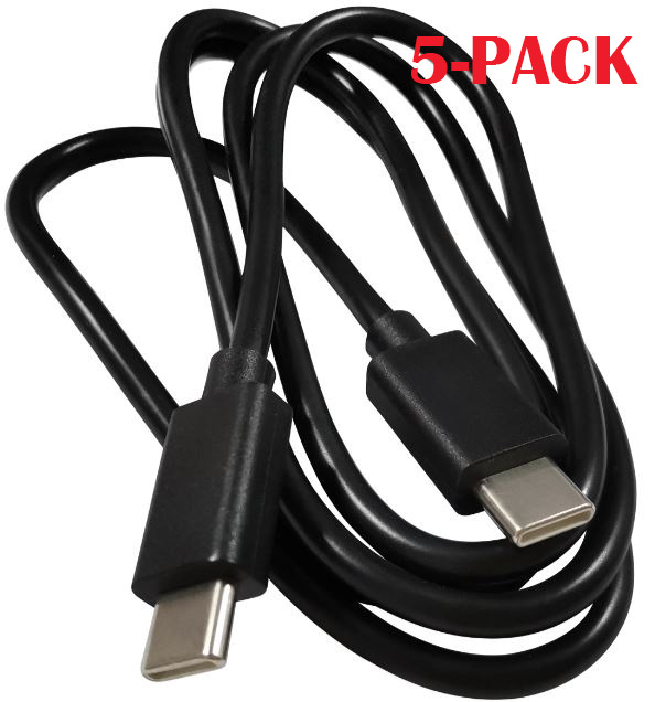 5-PACK Cable USB-C - USB-C, 3A, 1m, Black in de groep SMARTPHONE & TABLETS / Opladers & Kabels / Kabels / Kabels Type C bij TP E-commerce Nordic AB (A22401PKT5)