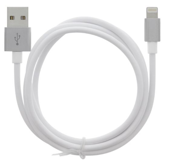 Cable USB-A - Lightning 2.4A, 1m, White in de groep SMARTPHONE & TABLETS / Opladers & Kabels / Kabels / Kabels Lightning bij TP E-commerce Nordic AB (A22404)