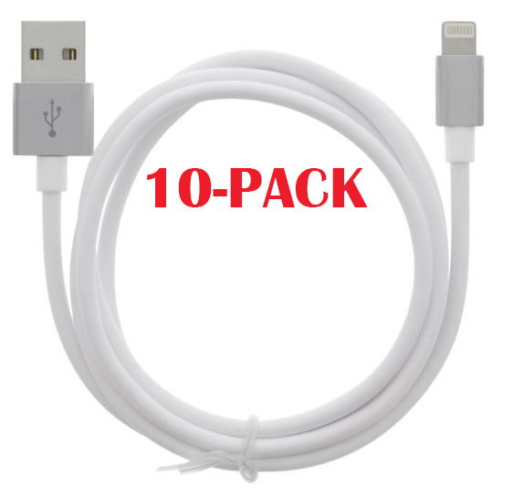 10-PACK Cable USB-A - Lightning 2.4A, 1m, White in de groep SMARTPHONE & TABLETS / Opladers & Kabels / Kabels / Kabels Lightning bij TP E-commerce Nordic AB (A22404PKT10)