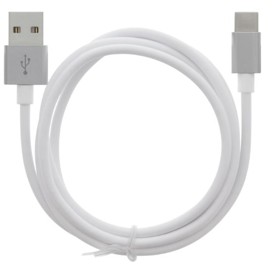 Cable USB-A - USB-C 2.4A, 1m, White in de groep SMARTPHONE & TABLETS / Opladers & Kabels / Kabels / Kabels Type C bij TP E-commerce Nordic AB (A22405)