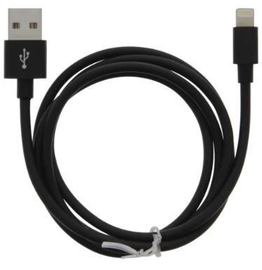 Kabel USB-A - Lightning 2,4A, 1m, Zwart in de groep SMARTPHONE & TABLETS / Opladers & Kabels / Kabels / Kabels Lightning bij TP E-commerce Nordic AB (A22407)