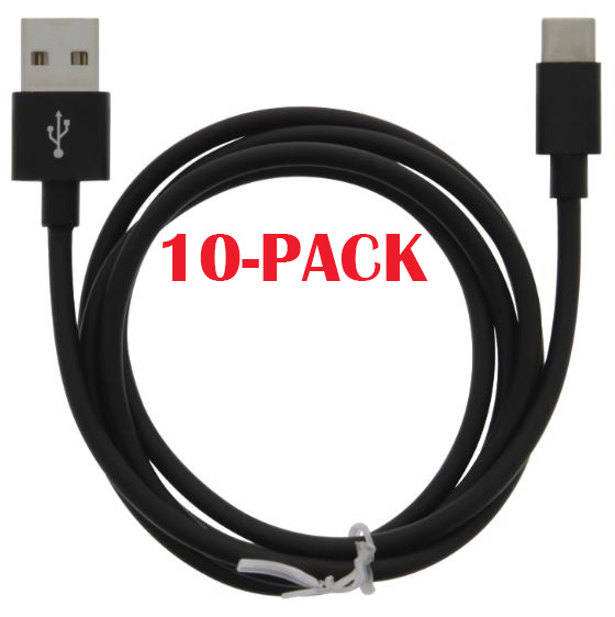 10-PACK Cable USB-A - USB-C 2.4A, 1m, Black in de groep SMARTPHONE & TABLETS / Opladers & Kabels / Kabels / Kabels Type C bij TP E-commerce Nordic AB (A22408PKT10)