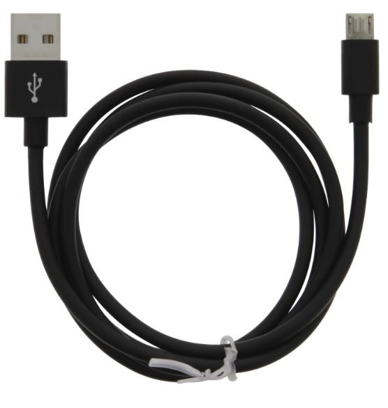 Cable USB-A - MicroUSB 2.4A, 1m, Black in de groep SMARTPHONE & TABLETS / Opladers & Kabels / Kabels / Kabels microUSB bij TP E-commerce Nordic AB (A22409)