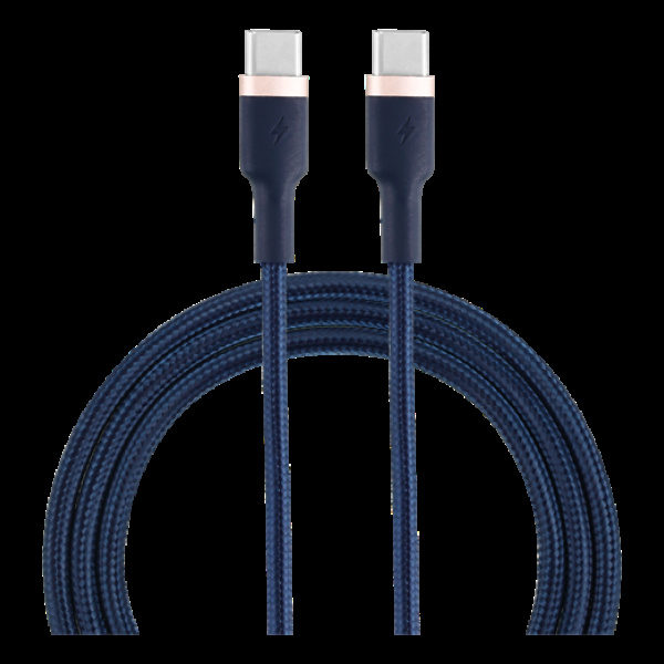 EPZI USB-C naar USB-C kabel, 60W, gevlochten, 1m - marineblauw in de groep SMARTPHONE & TABLETS / Opladers & Kabels / Kabels / Kabels Type C bij TP E-commerce Nordic AB (A22562)