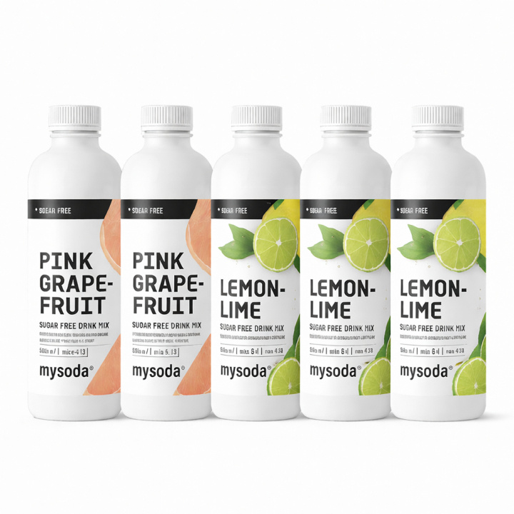 5 pcs Mysoda Grape, Raspberry, Lemon 500ml - Voor 36L drank in de groep HUISHOUDEN & TUIN / Huishoudelijke apparaten / Water & Sap / Carbonatatiemachines / Smaken bij TP E-commerce Nordic AB (A22715PKT5)