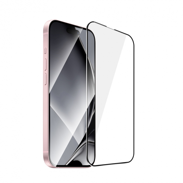 Schermbeschermer van gehard glas met metalen frame, iPhone 15 in de groep SMARTPHONE & TABLETS / Mobielbescherming / Apple / iPhone 15 bij TP E-commerce Nordic AB (A22748)